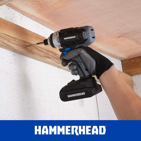 20V Cordless Impact Driver Kit With One Quarter Inch Hex Chuck in use, showing high torque and ergonomic design for tough jobs