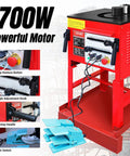 LOschten 1700W Desktop Electric Hydraulic Rebar Bender showing powerful motor and controls for bending steel rods.