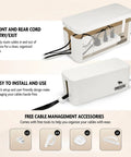 Big Cord Clutter Killer Cable Management Box That Hides Power Strips And Messy Cords ABS Safe Organizer XL with accessories