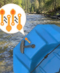 Four Pack Orange Silicone Kayak Plugs With Screws Drain Plug Kit For Canoes And Kayaks Easy Seal Waterproof Hardware next to river
