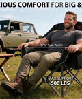 Two Pack Oversized Padded Camping Chair Heavy Duty Quad Fold Arm Chair Portable For Outdoor Use Supports Up To 500 Lbs