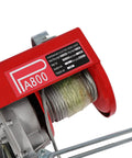 Huge 1763 Lbs Max Load Mini Electric Hoist Winch With Emergency Stop and 2 Heavy Duty Straps, featuring steel cable and red housing.