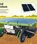 Seeding and weeding robot illustration from Awesome Farm Machinery Guide For Kids Tractors Harvesters Drones And More Learn How Modern Farming Works Through Fun Easy To Read Machines And Hands On Adventures.
