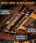 Built Tough Two Pack Heavy Gauge Steel Tension Springs, seven inch, drop-in replacement for recliner mechanism.