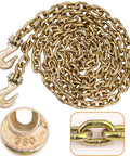 Beefed Up Heavy Duty G80 Transport Binder Chain With Clevis Grab Hooks Five Sixteenth Inch To Three Eighths Inch Ten Foot Tow Chain 4900 Lbs Working Load Limit Great For Logging And Recovery Jobs