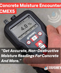 Non Destructive Digital Moisture Meter For Concrete And Wood With CMEX5, Instant Moisture Content And Relative Humidity Readings, Pin And RH Probes, Cool Quick Tool For Slabs, Flooring, Screeds, And Building Materials, handheld on concrete