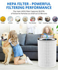 Air Purifier Filter Replacement for Afloia and Morento Models, HEPA 13 Three-Stage Filtration, Fits KILO Series, 2 Pack next to sofa