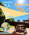 Dope Sand Triangle Shade Sail 11x18x18 Feet UV Blocking Sun Shade Canopy for Outdoor Patio Garden Deck