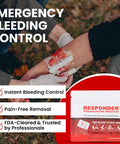 Applying first aid powder for wounds FDA cleared plant based stops bleeding instantly on cuts and scrapes in survival gear
