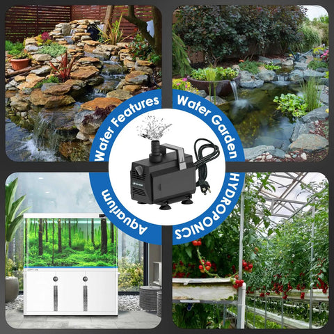 Beefy Submersible Water Pump 600GPH 35W With Flow Control For Ponds Hydroponics Aquariums Fountains Waterfalls Outdoor Use