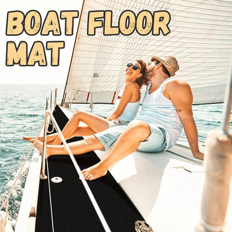 Heavy Duty Closed Cell Foam Roll with Slick Adhesive Tape for Tight Marine Weathersealing and Ultra Thick Draft Blocking Insulation Black 78 by 24 by Half Inch Badass Protection on boat floor with couple enjoying sailing.
