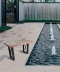 Outdoor scene with a wooden bench supported by Heavy Duty Beefy Steel X Shape Table Legs 16 Inch Black 2 Pack Adjustable Industrial Coffee Table Supports Powder Coated No Rust Finish 800 Lb Per Leg DIY Project Ready For Craft Furniture Makeover