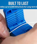 Close-up of hands using Replacement Blade Set for Ms 306 Fiber Optic Cable Mid Span Slit and Ring Tool, 1.2 to 3.3 mm Diameter