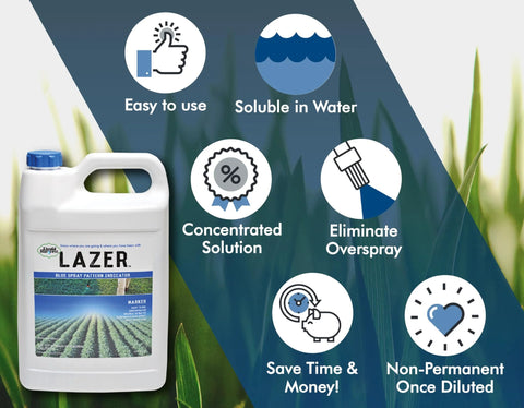 Blue Spray Pattern Indicator Dye For Lawns And Turf, Concentrated Water Based Marking Dye For Weed Sprays, Herbicides.