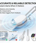 Wireless Bedwetting Alarm Wearable Enuresis Tracker For Kids Teens And Adults, white sensor on cloth with wrist receiver