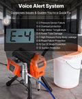 Voice alert system display on Heavy Duty Stand Airless Paint Sprayer With 1500W Motor And 3300 PSI Pressure.