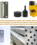 6.5mm Hydraulic Hole Punch Die For CH70 Punch Machine Pro Grade Upper 40mm Mold Lower 26mm Mold Round Die Tool Durable Black 1pc For Metal Fabrication Easy Install with examples of punched holes in metal