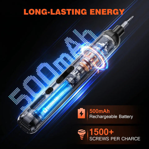 All In One 138 In 1 Electric Cordless Screwdriver Set With 120 Precision Bits For Quick Home Repairs DIY Pro Level Tool Kit With Magnetic Bit Holder Reversible Driver Bit Case And Versatile Screwdriving For Any Project, 500mAh rechargeable battery