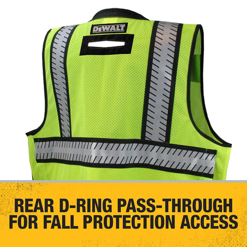Rock Solid Class 2 High Visibility Surveyor Vest Xl Zipper Closure Hella Reflective Stripes Durable Mesh Build with rear D-ring.