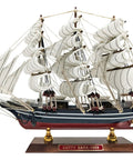 Cutty Sark 1/195 Scale Wooden Model Ship, Fully Assembled Clipper Boat Replica For Home Decor on display