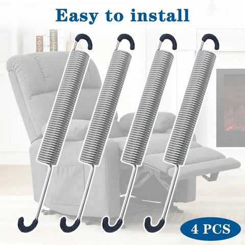 Premium 4 Pack 7 Inch Extension Springs For Power Recliner Lift Chair Couch Replacement Hardware featuring durable steel construction.