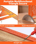 Rock Solid 2 Piece Rafter Square Set Featuring 12 Inch And 7 Inch Carpenter Squares Heavy Duty Aluminum Layout Tools with plumb level and depth measurement.