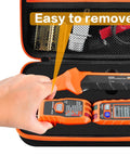 Open view of Beefy Hard Storage Case For ET310 AC Circuit Breaker Finder And RT250 GFCI Tester, Box Only, showing interior compartments.