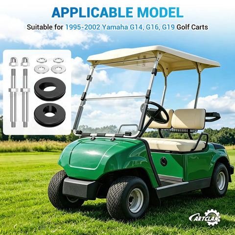 Heavy Duty Golf Cart Front Roof Top Support Repair Kit Locks Down Loose Panels Tight With Stainless Screws Nuts And Washers, includes ties for Yamaha G14 G16 G19.