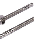 Beefy 1/2 Inch By 6 Inch Wedge Anchor Set, 5 Piece, Stainless Steel 304 Corrosion Resistant, With Washers And Nuts Included