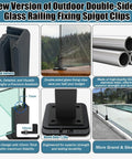 Top Shelf 8 Pc Square Glass Rail Clamps For 8 To 12 Mm Panels 304 Stainless Steel Rust Proof Corner Brackets on a deck