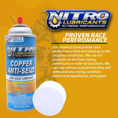 Copper Anti Seize Spray For Nuts Bolts Studs Bearings And Slides, Heavy Duty High Temp 14 Oz Keeps Threads From Seizing And Galling