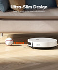 V2 Robot Vacuum Cleaner With Tangle Free Suction And Ultra Slim Two Point Nine Nine Inch Profile 120 Minute Runtime under sofa