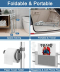 Rock Solid Adjustable Toilet Safety Rail And Grab Bar For Seniors, Supports Up To 350 Pounds, foldable and portable design for travel.