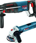 1 Inch SDS Plus Bulldog Xtreme Rotary Hammer and 4 And A Half Inch Small Angle Grinder Bundle With 7.5 Amp Motors