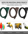 25-Foot Brown Heavy Duty Indoor Outdoor Extension Cord With 3-Prong Splitter for landscaping and holiday displays