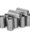 10-piece stainless steel thread adapter sleeves (reducing nuts) for thread repair.