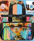 Insulated Picnic Backpack Lunch Box Tote For Women And Men with fantasy design, shows keep warm and cool features, 12x8.7x10 inch