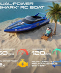 Two Pack 10 Inch Remote Control Boat For Pools And Salt Water Fast 15 KPH Dual Speed RC Boats With Long Battery Life on sand