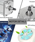 1100W AC Servo Motor Kit For CNC Machines 110V 1.1KW 1.5HP 3.55N.m Torque details like aluminum flange and cooling grille