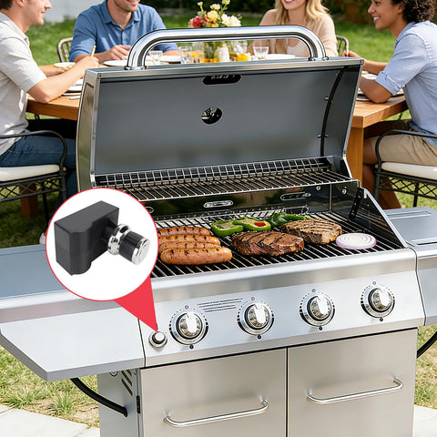 Six Outlet Tact Push Button Igniter Kit For Four Five And Six Burner Grills Replacement Parts Fits depicted on a grill