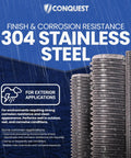 304 Stainless Steel Threaded Rods in rain for exterior use, showing corrosion resistance and durability in industrial settings.
