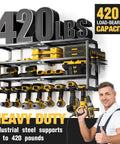 4 Layer Power Tool Organizer Wall Mount With Charging Station 32 Inch Cordless Drill Rack Battery Tools Holder Shelf For Garage Workshop Pegboard Shed Built Tough Durable 8 Slots supporting 420 lbs