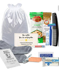 Five Complete Hygiene Care Packages For The Homeless With Socks Soap Toothbrush Toothpaste First Aid Wipes Lip Balm And Food Ideal Outreach Blessing Bags For Charity And Street Outreach Programs packed with essentials