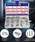 Hex Socket Head Cap Screw Kit 135 Pcs Set Stainless Steel Fasteners M2.5 To M8 in clear box, multiple sizes