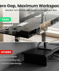 Top Shelf Electric Standing Desk 55x26 Inch with cable management box and dual monitor shelf in workspace.