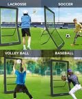 Backyard Lax Rebounder Net With 7x4 Foot Practice Area and Five Adjustable Angles for multiple sports training