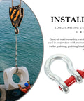 One Half Inch Galvanized Screw Pin Anchor Shackle Two Ton Kickass Lifting Rig For Trucks Built Strong With Zero Drama Off Road Tow Hook Mount Industrial Hardware Kit shown in use with a crane and lifting block.