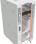 Solid 42U Gray Floor Standing Server Rack Beefed Up Steel Frame With Snappy Cooling Fan, locking glass door design.