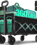 Collapsible Wagon Cart With Wheels, ultra portable foldable all terrain utility wagon, loaded with bags, 360 lbs capacity