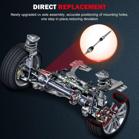 CV Axle Shaft Assembly Front Right For Ford Focus 2012 2013 2014 2015 2016 2017 2018 2.0L L4 Automatic Direct Fit Replacement 662305 OEM Grade Durable Steel Drive Shaft Built To Last in suspension diagram
